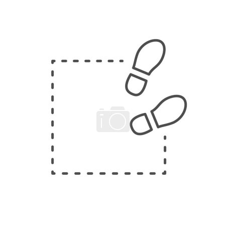 Leaving comfort zone line icon isolated on white. Vector illustration