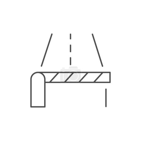Ilustración de Icono automático de línea de barrera vial aislado en blanco. Ilustración vectorial - Imagen libre de derechos