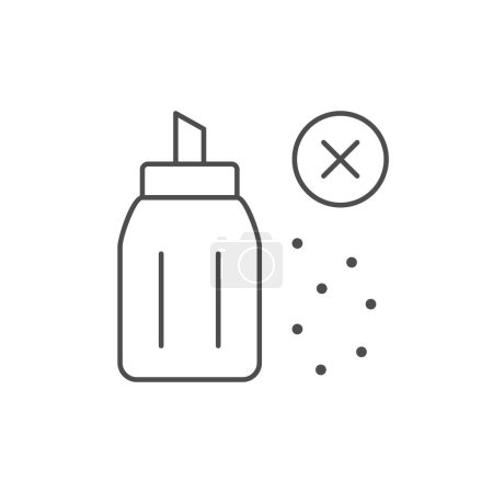 Icono de contorno de línea libre de sal aislado en blanco. Ilustración vectorial