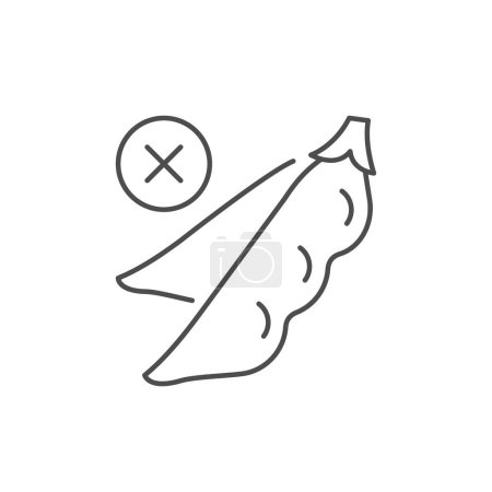 Ilustración de Icono de contorno de línea libre de soja aislado en blanco. Ilustración vectorial - Imagen libre de derechos