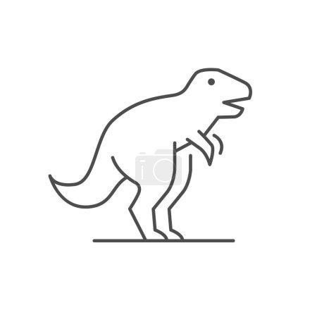 Dinosaur model line outline icon isolated on white. Vector illustration