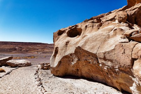 Photo for Yerbas Buenas Archaeological Site - Chile. Cave Paintings - Atacama Desert. San Pedro de Atacama. - Royalty Free Image
