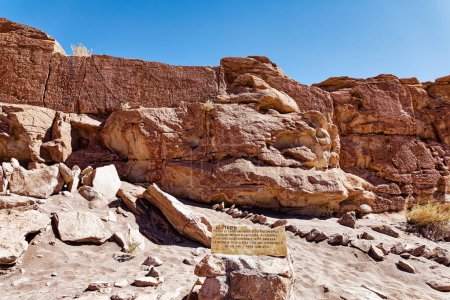 Photo for Yerbas Buenas Archaeological Site - Chile. Cave Paintings - Atacama Desert. San Pedro de Atacama. - Royalty Free Image