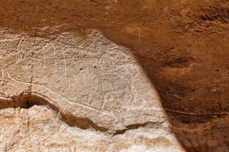 Foto de Yerbas Buenas Sitio Arqueológico - Chile. Pinturas rupestres - Desierto de Atacama. San Pedro de Atacama. - Imagen libre de derechos