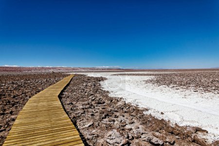 Photo for Landscape of the Hidden Baltinache Lagoons - Atacama Desert - Chile - San Pedro de Atacama - Royalty Free Image