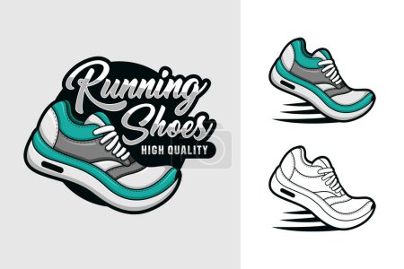 Ilustración de Running zapatos de alta calidad vector diseño logo colección - Imagen libre de derechos