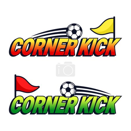 Illustration for Corner kick with flag in soccer game vector design - Royalty Free Image