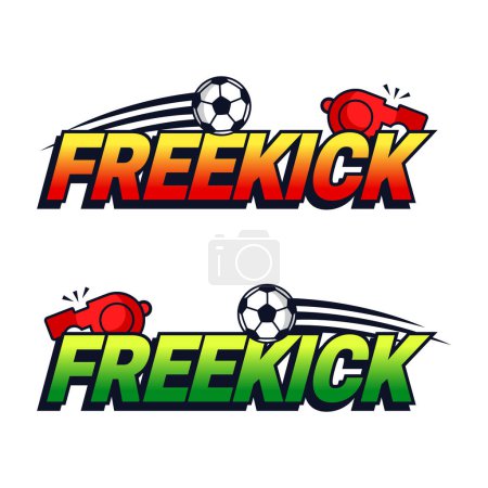 Illustration for Freekick with whistle and ball in soccer game vector design - Royalty Free Image