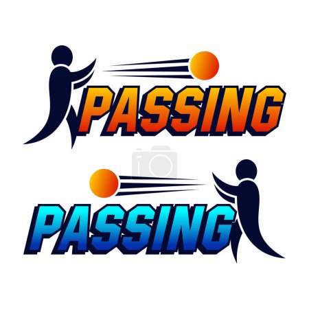 Passing with ball in basketball game vector design