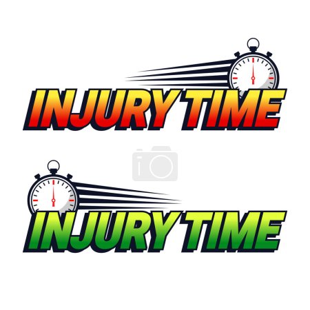 Illustration for Injury time with stopwatch in soccer game vector design - Royalty Free Image