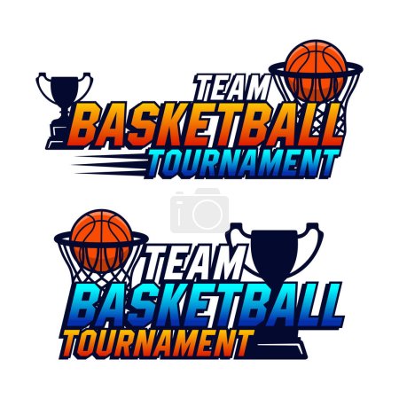 Equipo de baloncesto torneo vector colección de diseño