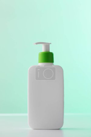 Photo for Minimal white dispenser for shampoo or gel, ideal for brand labels - Royalty Free Image