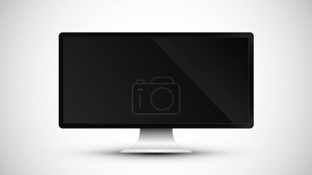 Illustration for Computer monitor with empty wide angle screen isolated - vector - Royalty Free Image