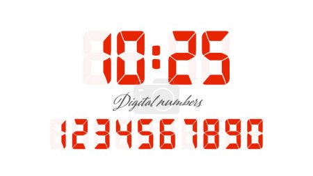 Illustration for Vector Digital Numbers Set Isolated on White Background - Royalty Free Image