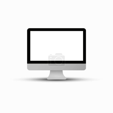 Téléchargez les illustrations : Icône d'ordinateur de PC vectoriel isolé sur fond blanc - en licence libre de droit