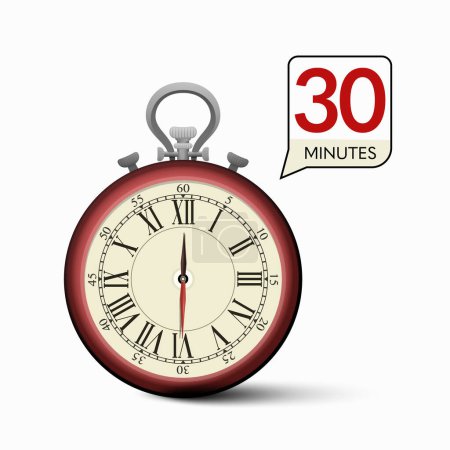 Ilustración de 30 minutos cronómetro - Treinta minutos Vector Icono de tiempo - Imagen libre de derechos