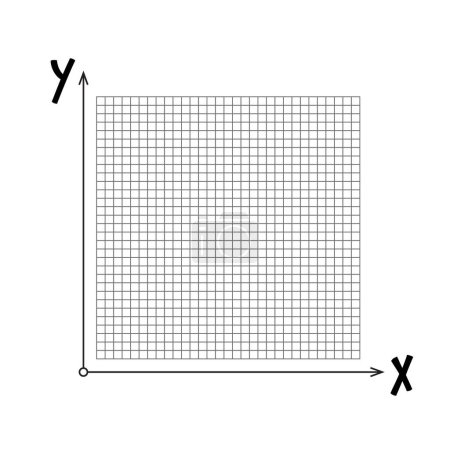 Ilustración de Gráfico vacío con eje x e y y cuadrícula - Imagen libre de derechos