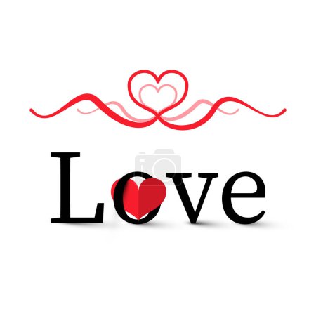 Illustration for Love symbol with heart isolated on white background - vector - Royalty Free Image