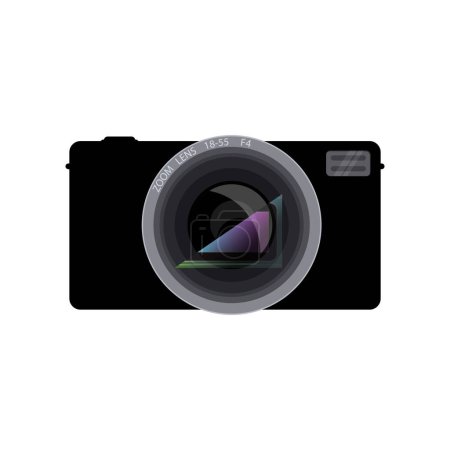 Téléchargez les illustrations : Icône de caméra numérique isolée sur fond blanc - en licence libre de droit