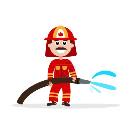 Illustration for Fireman vector cartoon isolated on white background - Royalty Free Image