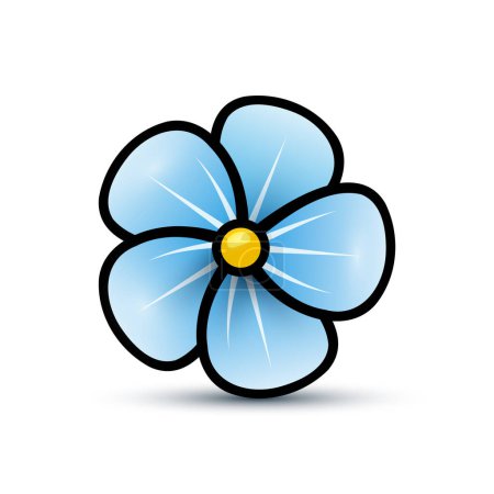 Téléchargez les illustrations : Icône vectorielle fleur de lin isolée sur fond blanc - en licence libre de droit