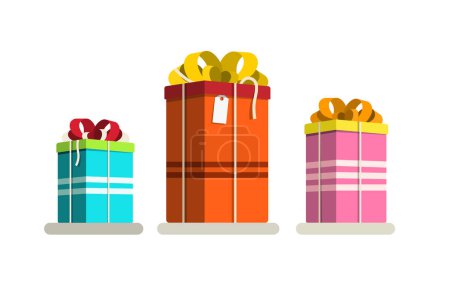 Illustration for Paper gift boxes isolated on whitebackground - vector - Royalty Free Image