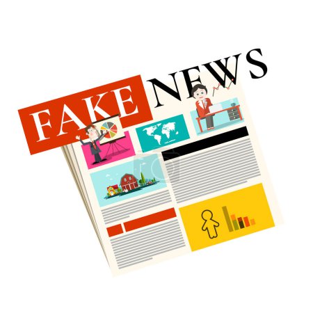 Ilustración de Noticias falsas - periódicos engaño - vector - Imagen libre de derechos