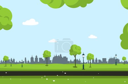 Illustration for Empty city park vector illustration - Royalty Free Image