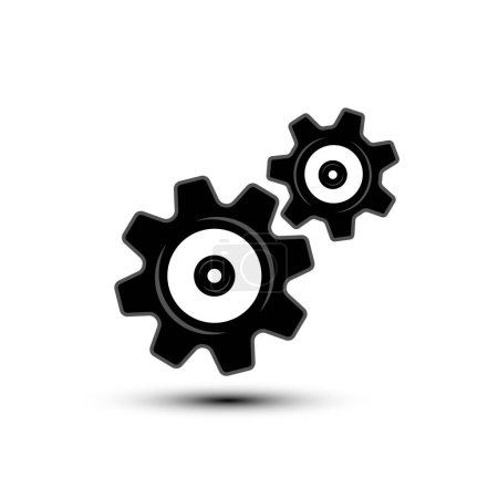 Illustration for Black cogs - gears on white background, vector - Royalty Free Image