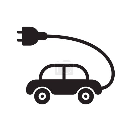 Illustration for Car charging symbol - Vehicle with plug vector isolated on white background - Royalty Free Image