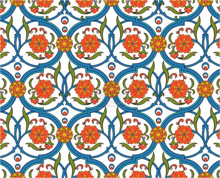Illustration for Ottoman ancient Turkish patterns, motifs - Royalty Free Image