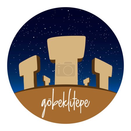 Ilustración de Gbeklitepe Turkish for Potbelly Hill is an archaeological site in the Southeastern Anatolia Region of Turkey approximately 12 km 7 mi northeast of the city of anlurfa. - Imagen libre de derechos