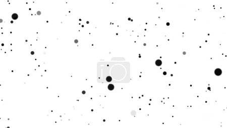 Foto de Puntos negros de varios tamaños sobre un fondo blanco. Salpicadura de pintura. Patrón de fondo abstracto de manchas o puntos. Vista de partículas bajo el microscopio, macro. Hermoso bokeh monocromo - Imagen libre de derechos