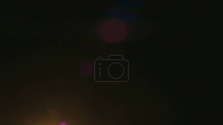 Photo for Cinematic lights reflections. Lens flare flashes effects on black background. Anamorphic lens flares advertisement template creative concept. Abstract overlay with faded dark light transition. - Royalty Free Image