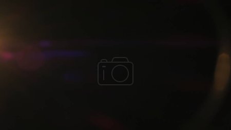 Photo for Cinematic lights reflections. Lens flare flashes effects on black background. Anamorphic lens flares advertisement template creative concept. Abstract overlay with faded lights and linear flares. - Royalty Free Image