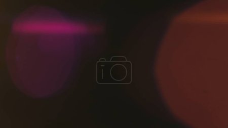 Photo for Cinematic lights reflections. Lens flare flashes effects on black background. Anamorphic lens flares advertisement template creative concept. Abstract overlay with dark colorful light round flares. - Royalty Free Image