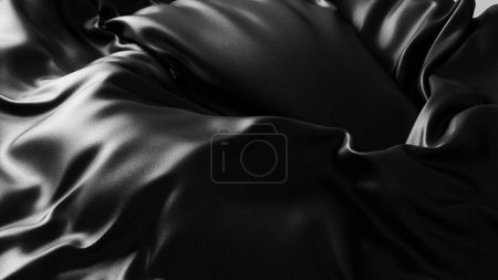 Photo for Black leather material layered for background, black crumpled leather, black leather background with folds. - Royalty Free Image