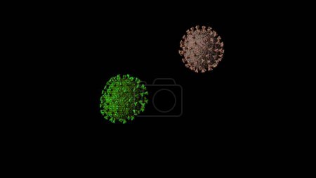 Photo for A virus cell and its hologram on a black background. Concept of medical microbiology - Royalty Free Image