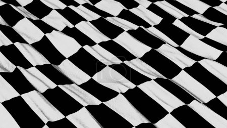 Téléchargez les photos : Cette image représente un tissu à carreaux noir et blanc richement texturé, élégamment drapé pour créer un sentiment de mouvement et de profondeur. Le contraste classique du motif à carreaux est donné un contemporain - en image libre de droit