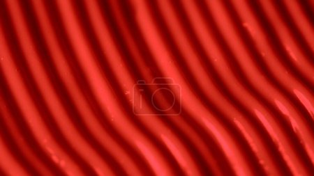 Photo for Cream texture with a pattern of stripes and furrows in red color. Face or body cosmetic product, close up. Creative concept of beauty industry advertisement - Royalty Free Image