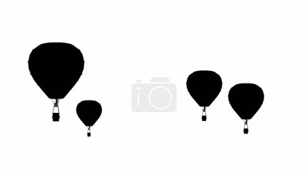 Téléchargez les photos : Silhouette de montgolfières sur fond blanc. - en image libre de droit