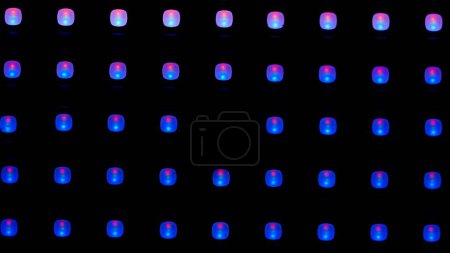 Photo for A macro shot of a digital LED panel. The image highlights the individual RGB pixels arranged in a grid. Screen blinking and epileptic glitches. - Royalty Free Image