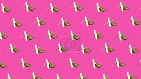 Photo for A lively pattern showcasing peeled bananas against a vibrant pink background. This playful and colorful design is perfect for food, tropical, or summer themed projects. - Royalty Free Image