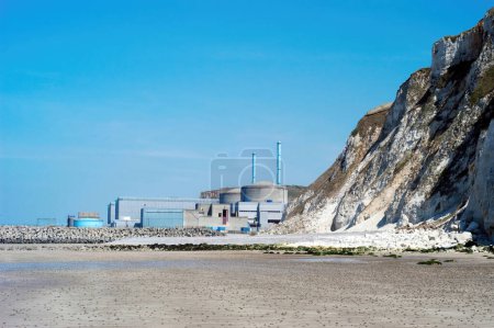 Photo for Penly Nuclear Power Plant, English Channel coast. Normandy, France - Royalty Free Image