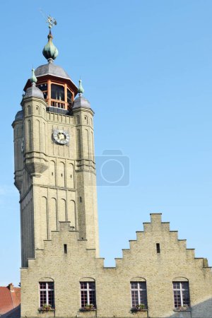Photo for Listed as a Historic Monument in 2004 and declared a UNESCO World Heritage Site in 2005, Bergues' belfry was rebuilt in 1961. Department of the North. France - Royalty Free Image