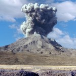The Ubinas volcano erupts in Peru