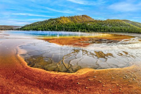 Photo for Grand Prismatic Spring, in Yellowstone National Park, Wyoming, is the largest hot spring in the United States - Royalty Free Image