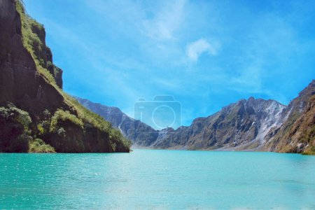 Crater lake of the volcano Pinatubo among the mountains, Zambales Mountains, Island of Luzon , Philippines