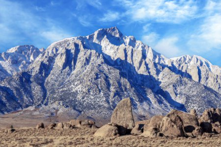 View of Whitney Mount in the Alabama Hills, Eastern Sierra Nevada Mountains, California, USA.