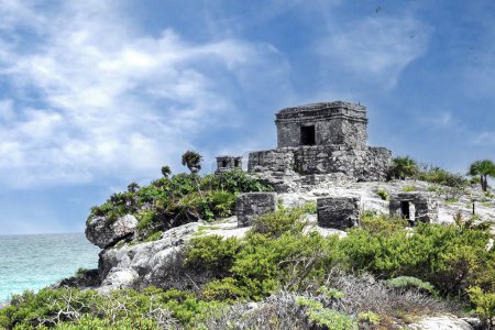Maya-Ruinen in Tulum auf der Halbinsel Yucatan. Die Küste der Karibik. Mexiko